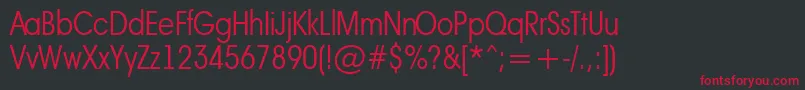 AAvantebsnrLight Font – Red Fonts on Black Background
