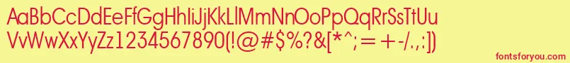 AAvantebsnrLight Font – Red Fonts on Yellow Background