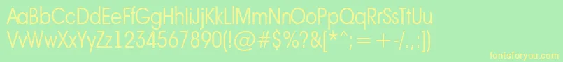 AAvantebsnrLight Font – Yellow Fonts on Green Background