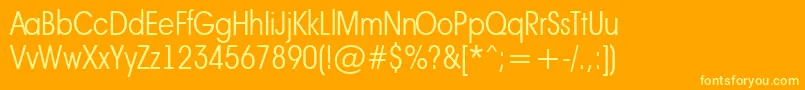 AAvantebsnrLight Font – Yellow Fonts on Orange Background