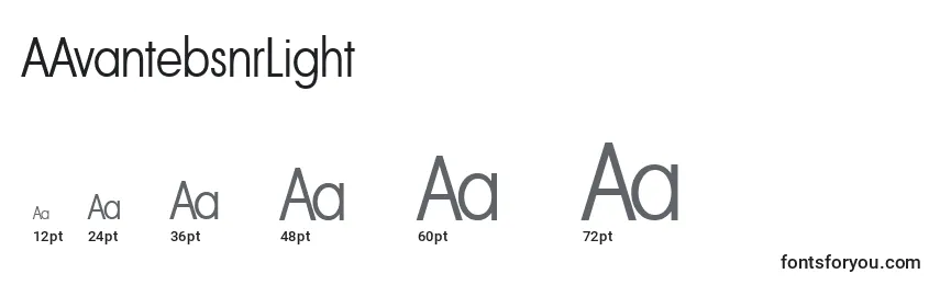 AAvantebsnrLight Font Sizes