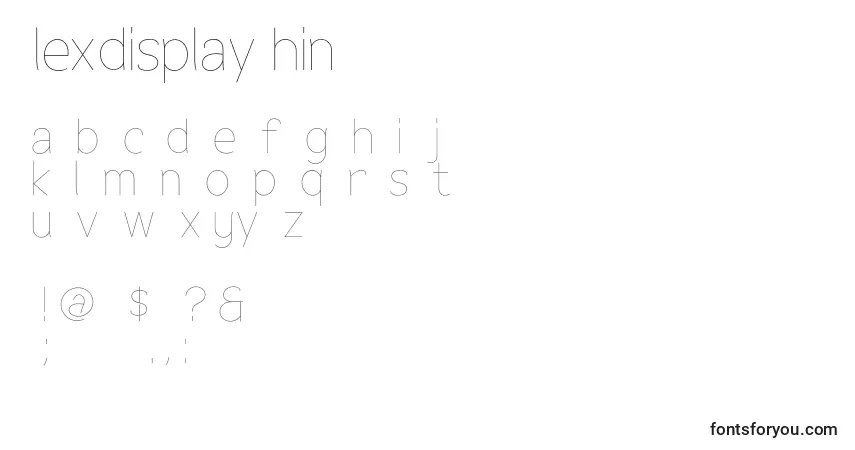 Fuente FlexdisplayThin - alfabeto, números, caracteres especiales