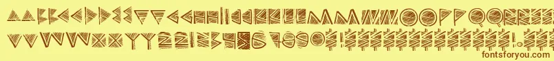 Touppeka Font – Brown Fonts on Yellow Background