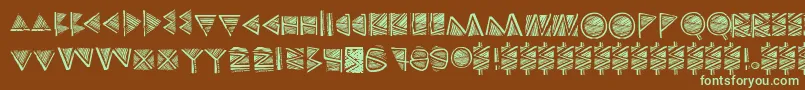 Touppeka Font – Green Fonts on Brown Background