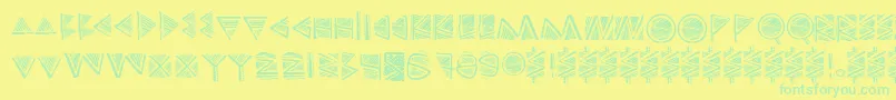 Touppeka-Schriftart – Grüne Schriften auf gelbem Hintergrund