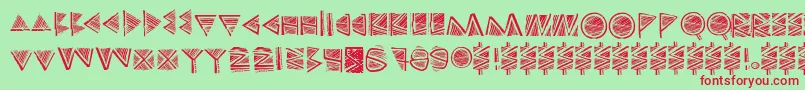 Touppeka-Schriftart – Rote Schriften auf grünem Hintergrund