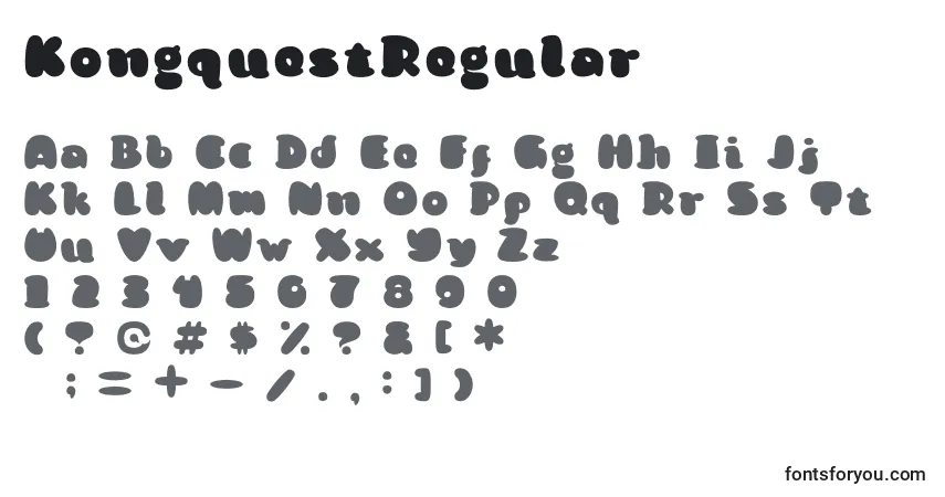 A fonte KongquestRegular – alfabeto, números, caracteres especiais