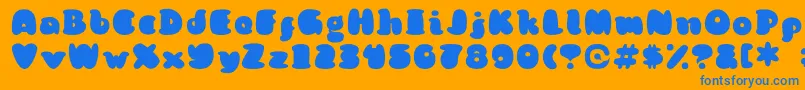 KongquestRegular Font – Blue Fonts on Orange Background