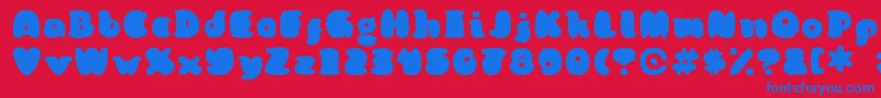 KongquestRegular Font – Blue Fonts on Red Background