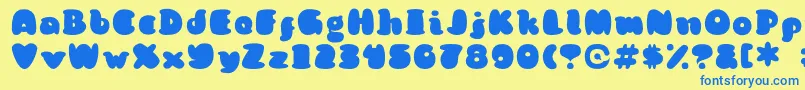 KongquestRegular Font – Blue Fonts on Yellow Background