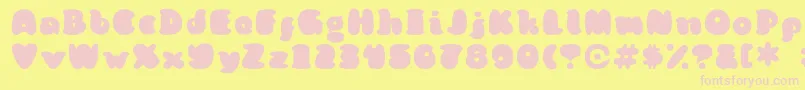 KongquestRegular Font – Pink Fonts on Yellow Background