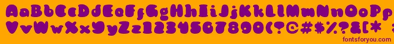 KongquestRegular Font – Purple Fonts on Orange Background