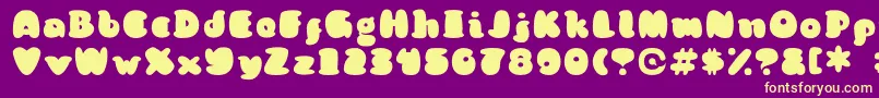 KongquestRegular Font – Yellow Fonts on Purple Background