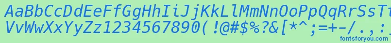 fuente HackItalic – Fuentes Azules Sobre Fondo Verde