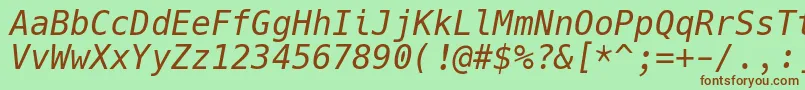 fuente HackItalic – Fuentes Marrones Sobre Fondo Verde