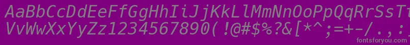HackItalic Font – Gray Fonts on Purple Background