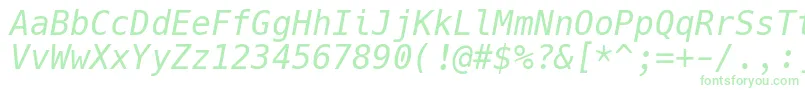 HackItalic Font – Green Fonts on White Background