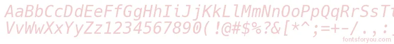 フォントHackItalic – 白い背景にピンクのフォント