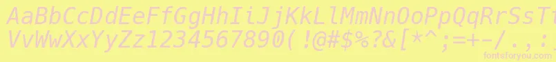 Шрифт HackItalic – розовые шрифты на жёлтом фоне