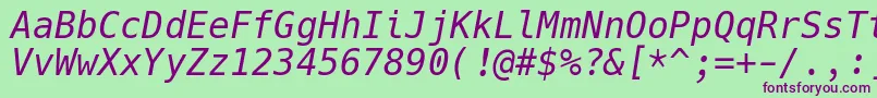 fuente HackItalic – Fuentes Moradas Sobre Fondo Verde