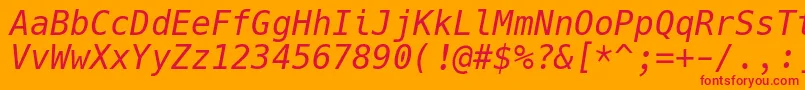 HackItalic Font – Red Fonts on Orange Background