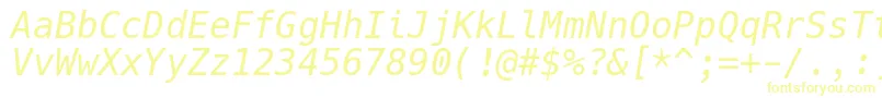 Шрифт HackItalic – жёлтые шрифты