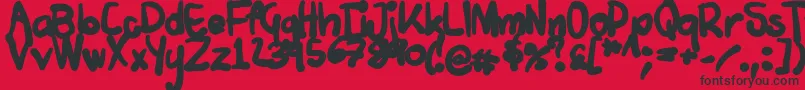 Tuschtouch4 Font – Black Fonts on Red Background