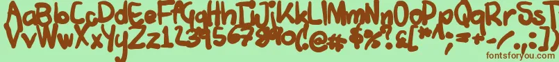 Tuschtouch4 Font – Brown Fonts on Green Background