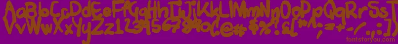 Tuschtouch4 Font – Brown Fonts on Purple Background