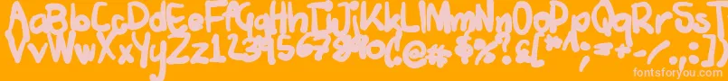 Tuschtouch4 Font – Pink Fonts on Orange Background