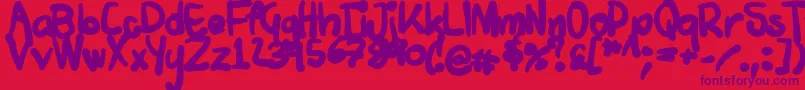 Tuschtouch4 Font – Purple Fonts on Red Background