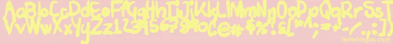 Weitere Informationen zur Tuschtouch4-Schriftart Tuschtouch4-Schriftart – Gelbe Schriften auf rosa Hintergrund