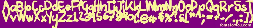 Tuschtouch4 Font – Yellow Fonts on Purple Background