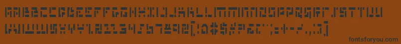 フォントMissileManCondensed – 黒い文字が茶色の背景にあります