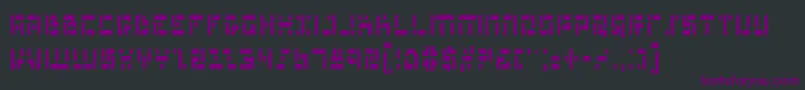 フォントMissileManCondensed – 黒い背景に紫のフォント