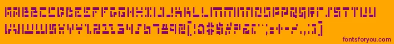 MissileManCondensed Font – Purple Fonts on Orange Background