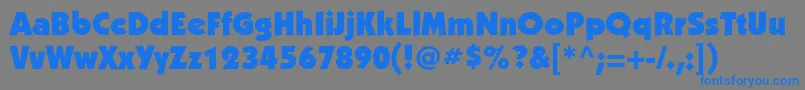 フォントKabelettUltra – 灰色の背景に青い文字
