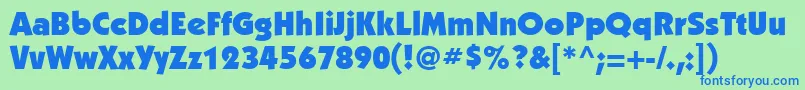 KabelettUltra Font – Blue Fonts on Green Background