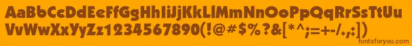フォントKabelettUltra – オレンジの背景に茶色のフォント