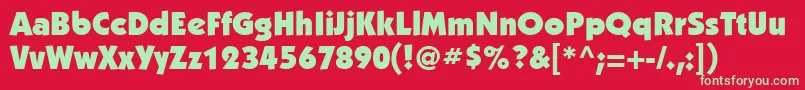 KabelettUltra Font – Green Fonts on Red Background