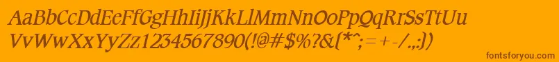 CotlinBoldItalic-Schriftart – Braune Schriften auf orangefarbenem Hintergrund