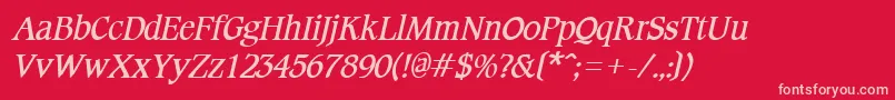 CotlinBoldItalic Font – Pink Fonts on Red Background