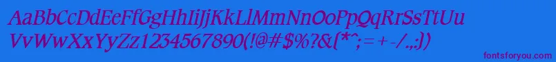 CotlinBoldItalic Font – Purple Fonts on Blue Background