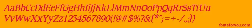 CotlinBoldItalic Font – Red Fonts on Orange Background