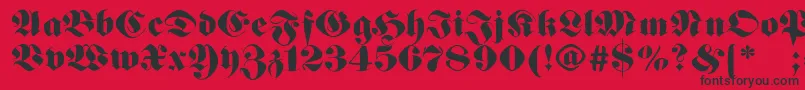 Germanfatman-fontti – mustat fontit punaisella taustalla