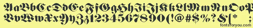 Germanfatman-fontti – mustat fontit keltaisella taustalla
