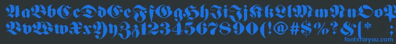 Germanfatman Font – Blue Fonts on Black Background