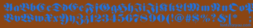 Germanfatman-fontti – siniset fontit ruskealla taustalla