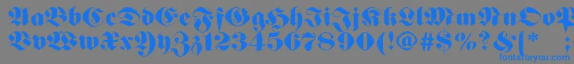 Germanfatman-fontti – siniset fontit harmaalla taustalla