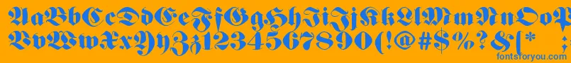 Germanfatman Font – Blue Fonts on Orange Background